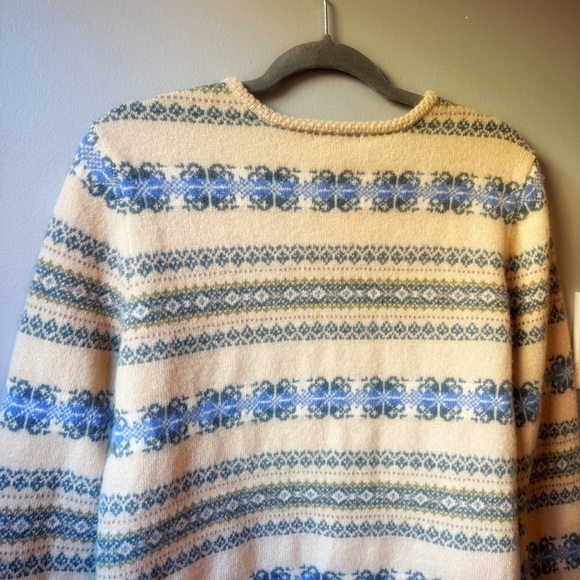 Lambswool nordic fair isle cabincore twee grandma sweater - Picture 7 of 10